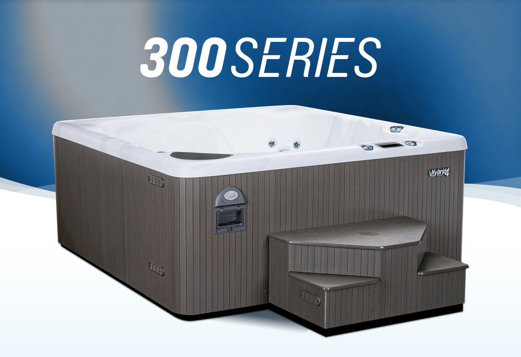 beachcomber hot tub with 300 series written above it