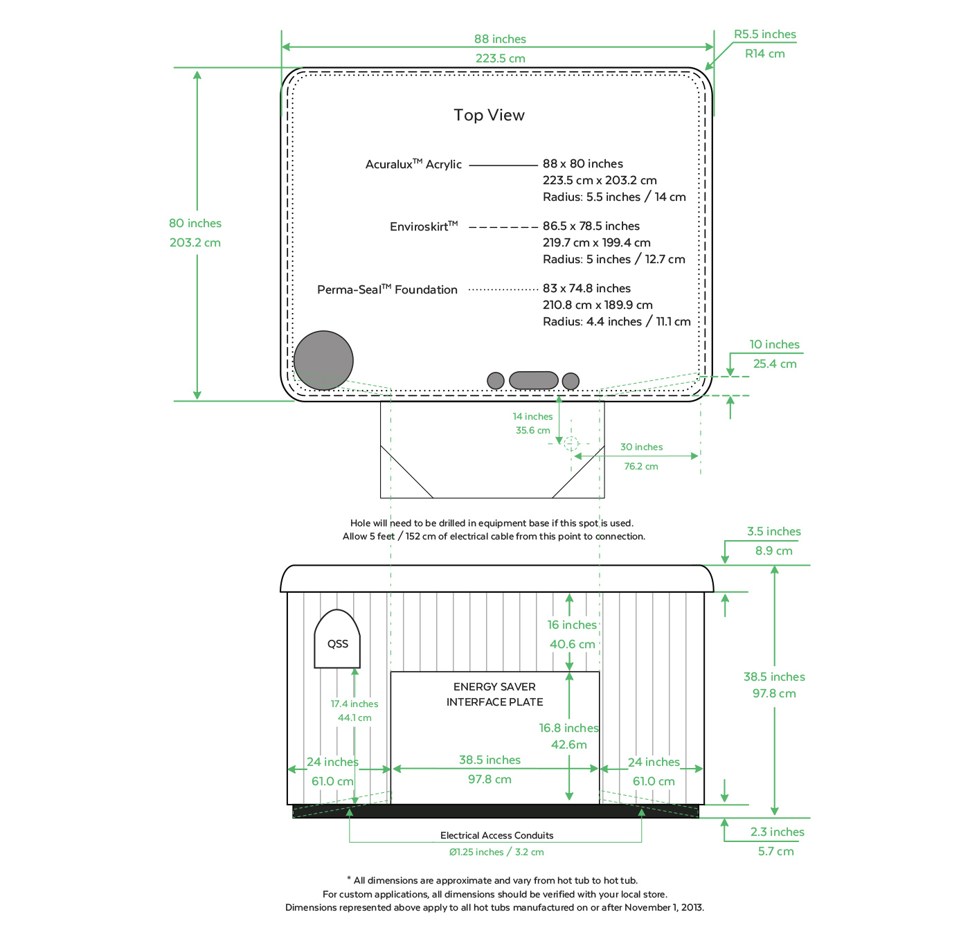 Exterior Dimensions 570